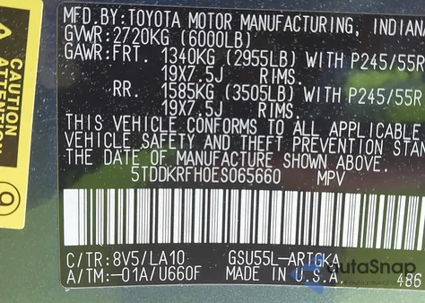 2014 Toyota Highlander Limited Platinum V6 z USA, uszkodzony, nr VIN 5TDDKRFH0ES065660